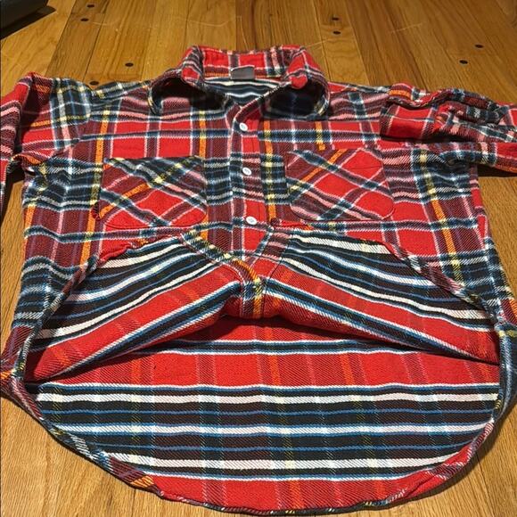 Vtg Big Mac Flannel Shirt Men's Medium 1970s Red  Plaid Heavyweight Penneys - Picture 6 of 10